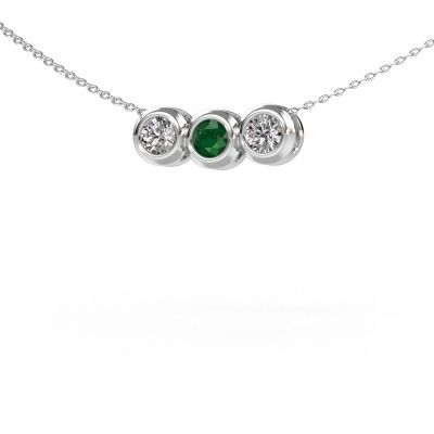 Necklace Kim 3 585 white gold emerald 4 mm