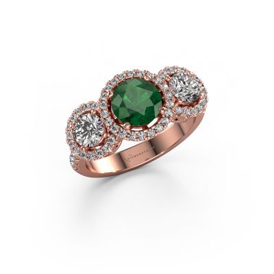 Ring Lacie 585 rose gold emerald 6.5 mm