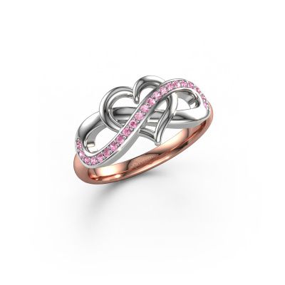 Ring Yael 585 rose gold pink sapphire 1.1 mm
