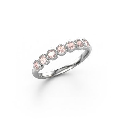Ring Mariam half 585 white gold morganite champagne 2.4 mm