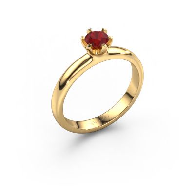Engagement ring Lorretta 585 gold ruby 4.7 mm