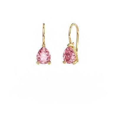 Drop earrings Cleo PER 585 gold pink lab grown diamond 8x6 mm