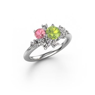 Ring Veronica 585 white gold peridot 5.4 mm
