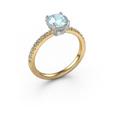 Engagement ring Saskia rnd 1 585 gold aquamarine 6.5 mm