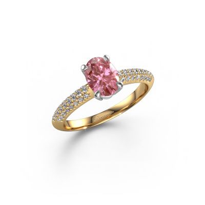 Engagement ring Morane OVL 585 gold pink lab grown diamond 7,5x5,5 mm