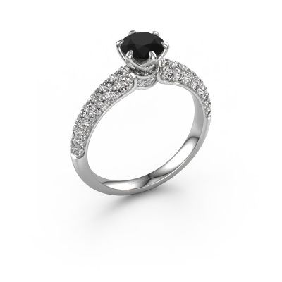 Engagement ring Meryl 950 platinum black diamond 0.84 crt