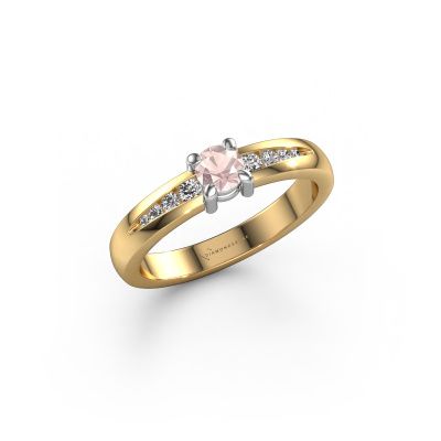 Engagement ring Zohra 585 gold morganite champagne 4 mm