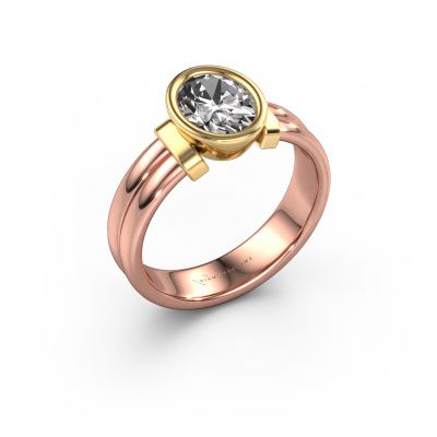 Ring Gerda 585 rose gold zirconia 8x6 mm