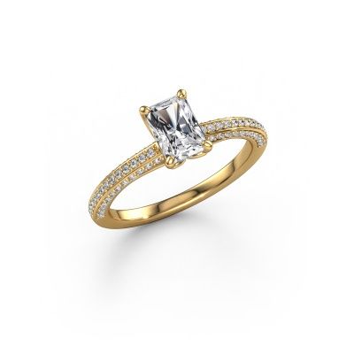 Engagement ring Elenore rad 585 gold lab grown diamond 1.046 crt