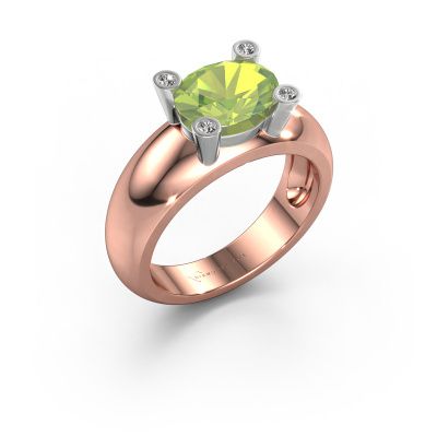 Ring Tamara OVL 585 rose gold peridot 9x7 mm