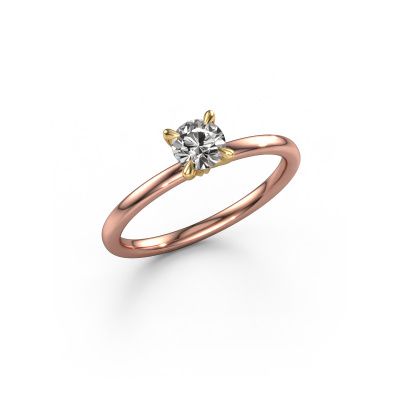 Engagement ring Crystal RND 1 585 rose gold diamond 0.40 crt