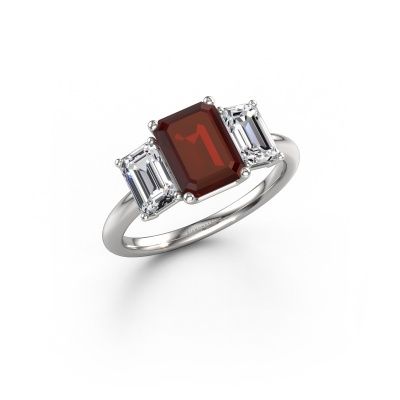 Verlobungsring Sandra 950 Platin Granat 8x6 mm