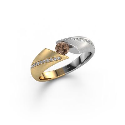 Bague Hojalien 2 585 or jaune diamant brun 0.42 crt