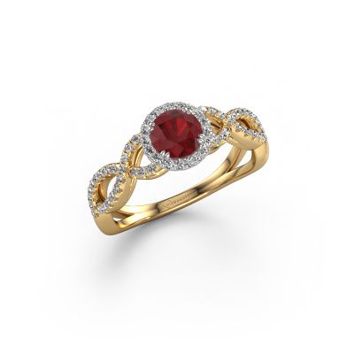 Engagement ring Dionne rnd 585 gold ruby 5 mm