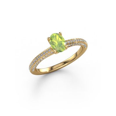 Engagement ring Elenore ovl 585 gold peridot 6.5x4.5 mm