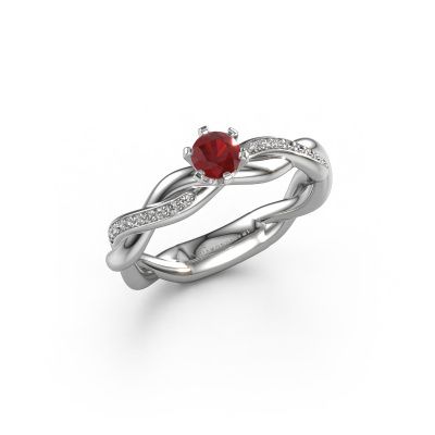 Engagement ring Page 950 platinum ruby 5.4 mm