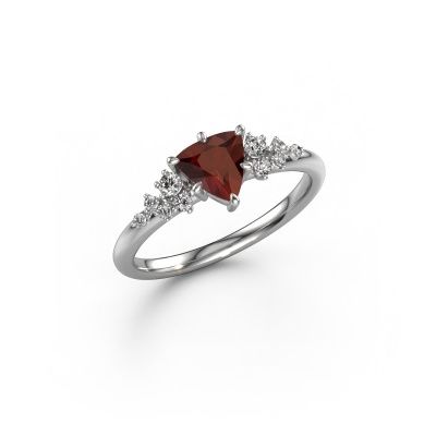 Ring Royce TRI 585 white gold garnet 6 mm