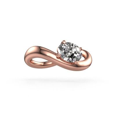 Engagement ring Chloe OVL 585 rose gold lab grown diamond 0.80 crt