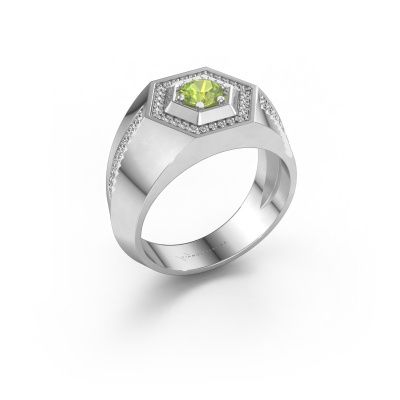 Men's ring Sjoerd 950 platinum peridot 4.7 mm