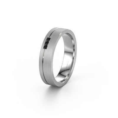 Trauring WH0156L14X 950 Platin Schwarz Diamant ±4,5x1.4 mm