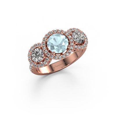 Ring Lacie 585 rose gold aquamarine 6.5 mm