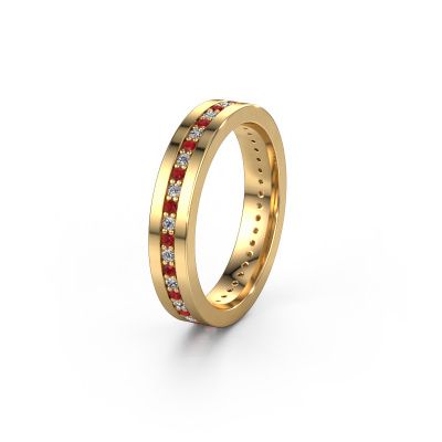Wedding ring WH0103L14BP 585 gold ruby 1.3 mm ±4x2 mm
