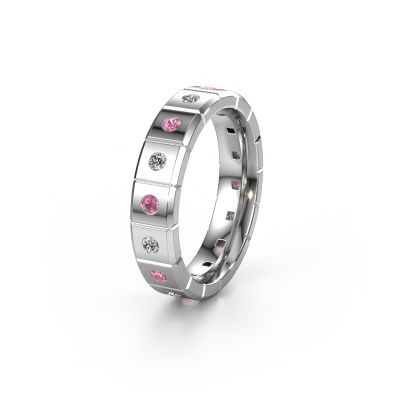 Bague de mariage WH2055L15DP 585 or blanc saphir rose ±5x2.4 mm