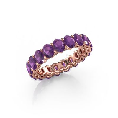 Vorsteckring Heddy OVL 3.5x4.5 585 Roségold Amethyst 4.5x3.5 mm