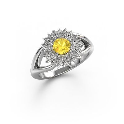 Ring Chasidy 1 585 white gold yellow sapphire 5 mm