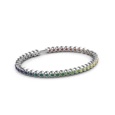 Tennis bracelet Bianca 3 mm rainbow 585 white gold Rainbow sapphire 1 3 mm