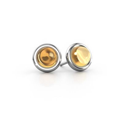 Ohrsteckers Jodi 585 Weißgold Citrin 4,5 mm