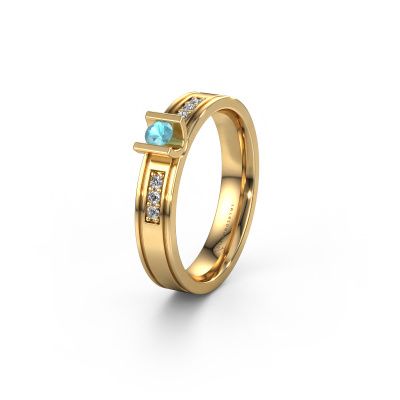 Wedding ring WH2108L14A 585 gold blue topaz ±0.16x0.07 in