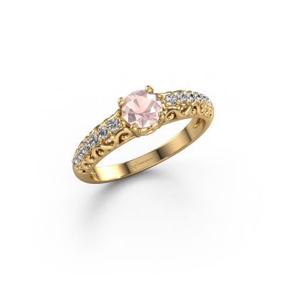 Engagement ring Mellie 585 gold morganite champagne 5 mm