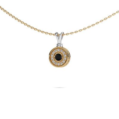 Pendant Roos 585 white gold black diamond 0.321 crt