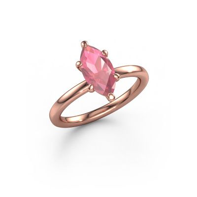 Engagement ring Simone MRQ 1 585 rose gold tourmaline pink 11x5.5 mm