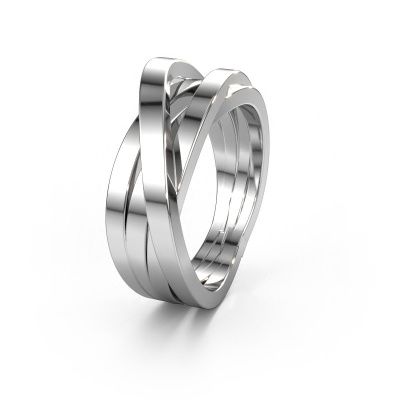 Wedding ring WHR0004M 585 white gold ±0.39x0.1in