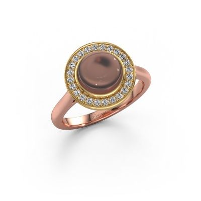 Ring Alisa 585 rose gold smokey quartz 8 mm