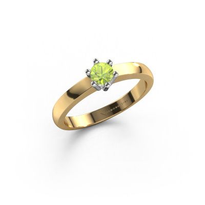 Engagement ring Luna 1 585 gold peridot 3.7 mm