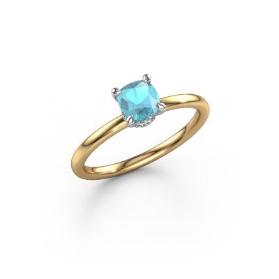 Verlobungsring Crystal CUS 3 585 Gold Blau Topas 5 mm