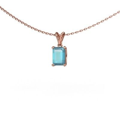 Anhänger Sam EME 585 Roségold Blau Topas 7x5 mm