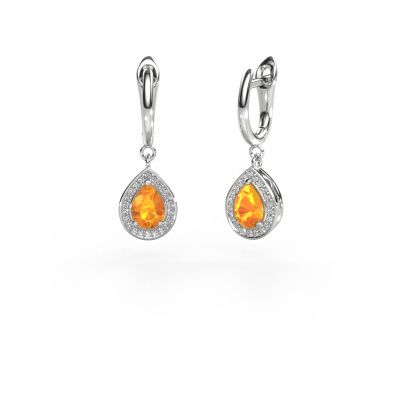Pendants d'oreilles Ginger 1 950 platine citrine 7x5 mm