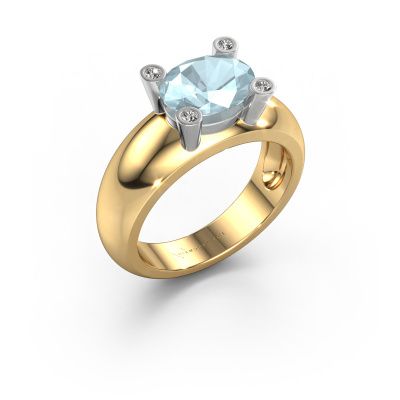 Ring Tamara OVL 585 gold aquamarine 9x7 mm