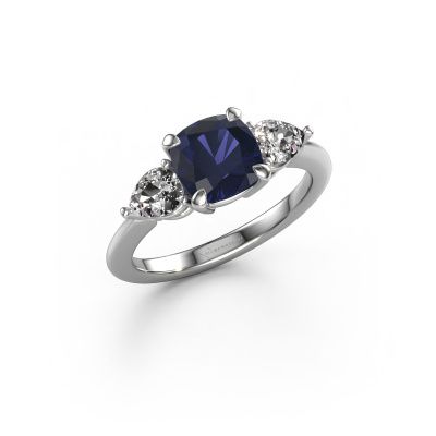 Engagement ring Chanou CUS 585 white gold sapphire 7 mm