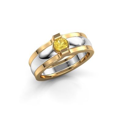 Ring Jade 585 Weißgold Gelb Saphir 4 mm