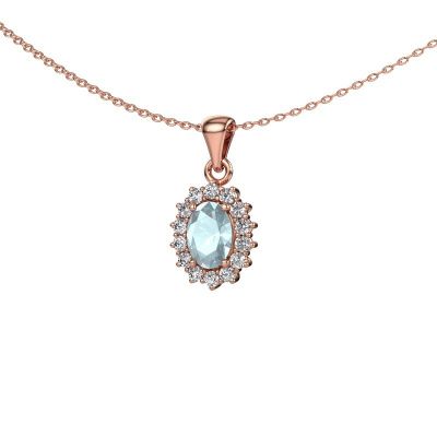 Pendant Margien 585 rose gold aquamarine 7x5 mm