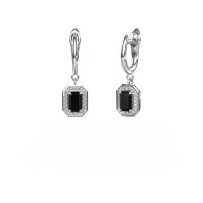 Drop earrings Dodie 1 585 white gold black diamond 0.84 crt