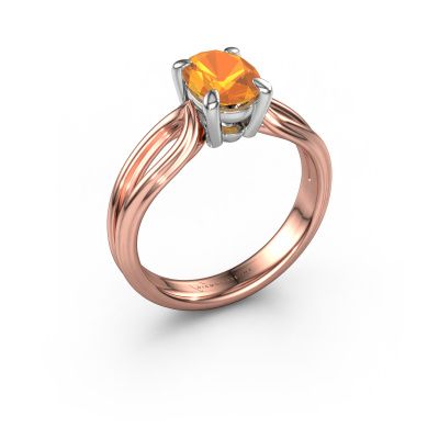 Engagement ring Antonia ovl 1 585 rose gold citrin 8x6 mm