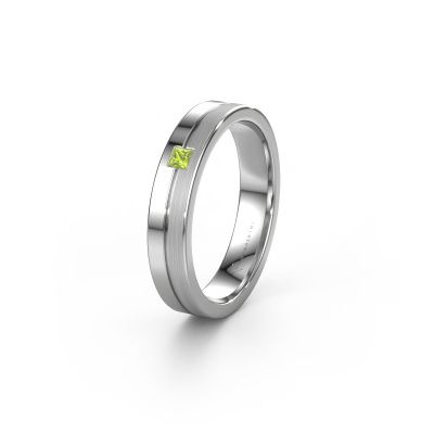 Wedding ring WH0201L14ASQPM 950 platinum peridot ±4x1.7 mm