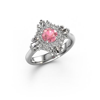 Engagement ring Thalia 950 platinum tourmaline pink 5.4 mm