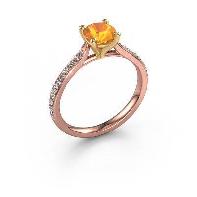 Verlobungsring Mignon rnd 2 585 Roségold Citrin 6 mm